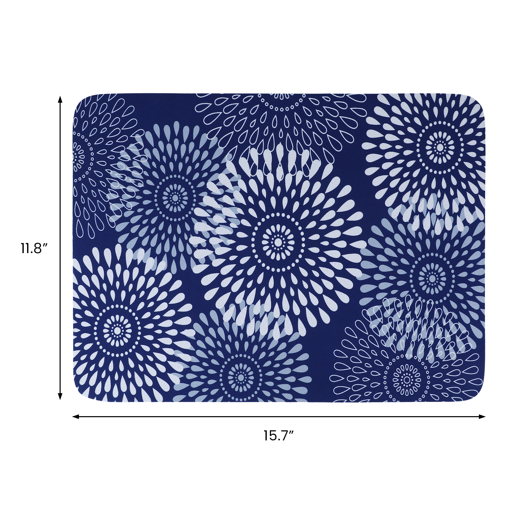Unique Bargains Quick Dry Dish Drying Mats for Home Blue 15.7*11.8 inch