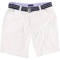 thumbnail image 1 of Club Room Mens Flat Front con cinturón Casual Chino Shorts, Blanco, 34 Club Room chino, 1 of 1