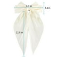 thumbnail image 3 of CXHEGBEJ 3pcs Large Bows 14inch Long For Womens Hair Big Bow Clip Scarf French Barrette With Long Silky Satin Ribbon Plain Color Bowknot Hairpin Hair Slides Headdress Black+White+Khaki, 3 of 8