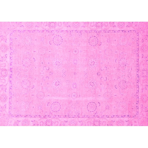 Ahgly Company Indoor Rectangle Abstract Pink Modern Area Rugs, 7' x 9'