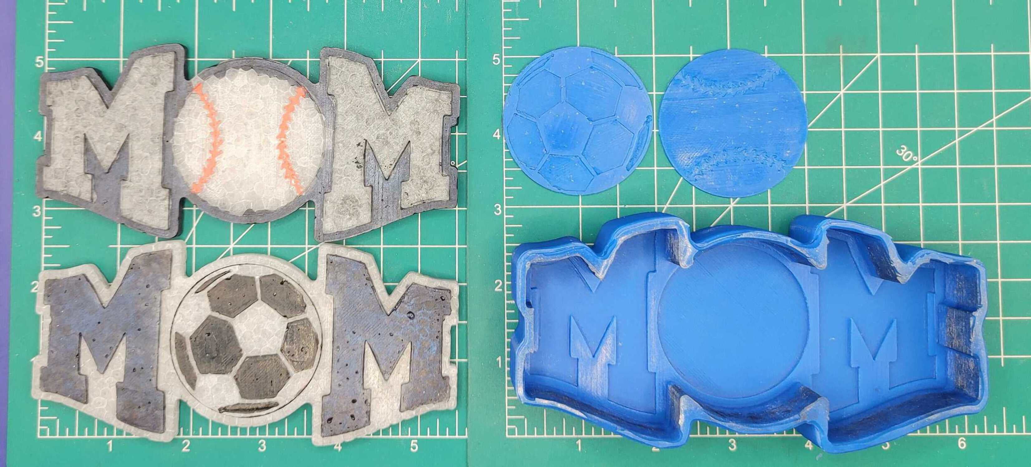 Mom for 2" circle cardstock silicone freshie mold