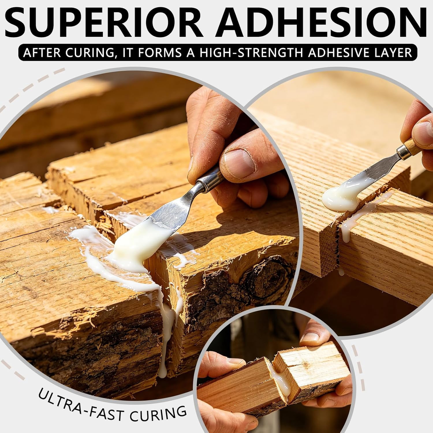 Wood Glue, 5.3 oz Glue for Woodworking, Strong Glues for Furniture, Paper, Carpentry, DIY, Crafts Projects, Easy to Use (150g)