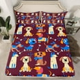 thumbnail image 3 of Feelyou Cute Anime Dog Twin Sheet Sets, Funny Pug Dalmatian Twin Fitted Sheet, Teens Kids Boys Girls Flat Sheet, Ultra Soft Bedroom Decor, 3 Pieces, 3 of 8