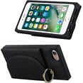thumbnail image 6 of Wallet Cases for iPhone SE 2022/SE 2020/7/8 with Card Holder 4.7",PU Leather Magnetic Clasp [360° Rotatable Ring Holder Kickstand] Heavy Duty Flip Case for Women Girls,(Black), 6 of 14