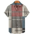 thumbnail image 2 of New Summer Men's Casual Striped Shirts Short Sleeve Tops Lapel Harajuku Retro Oversized Simple Style Vintage Clothing, 2 of 6