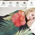 thumbnail image 3 of Nawypu  Palm Leaves Hibiscus Flowers Hawaii Throw Blanket Ultra Soft Warm All Season Tropical Pineapples Fruit Decorative Blankets for Bed Chair Car Sofa Couch Bedroom, 3 of 6