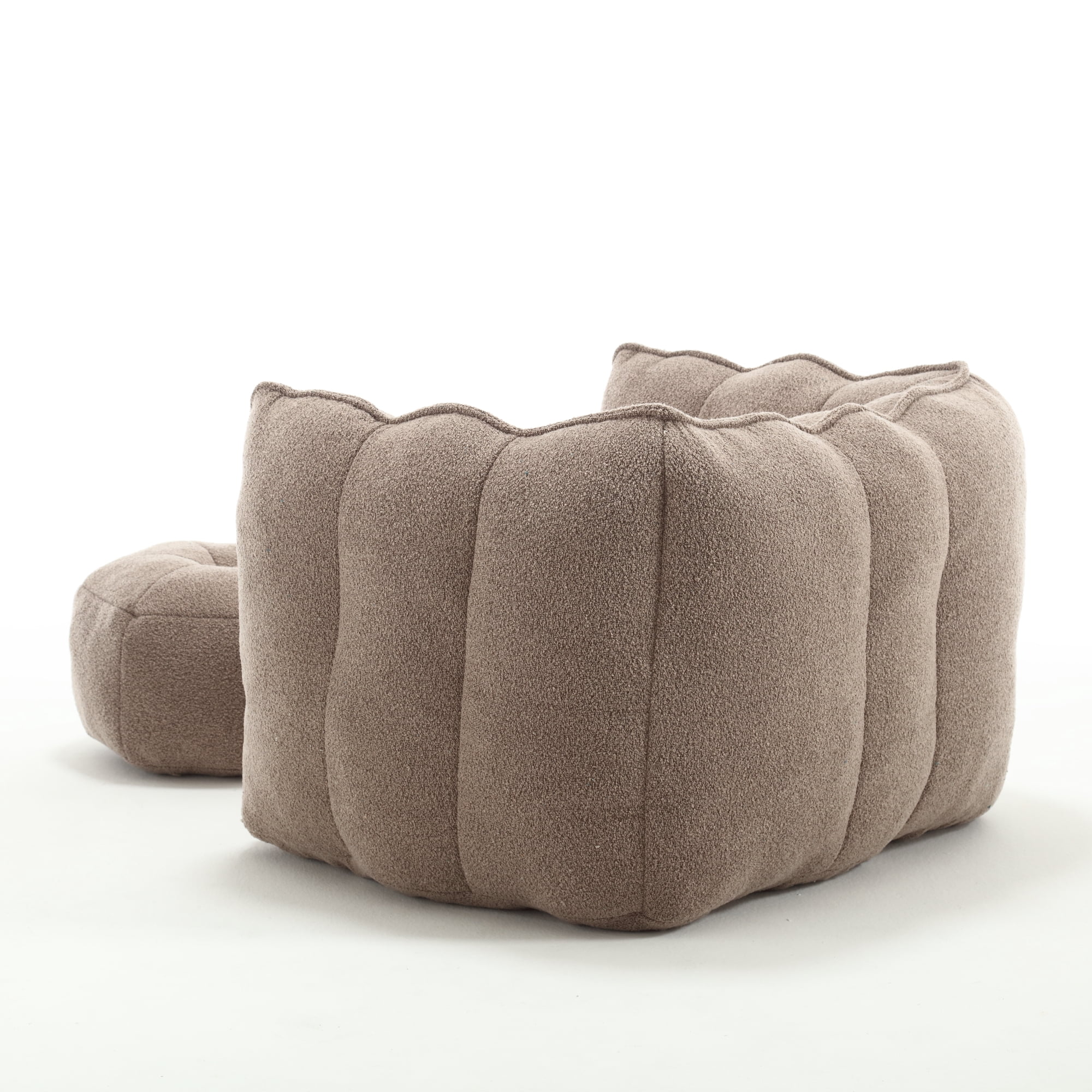 Bean Bag Chair with Footstool, Soft Lightweight Filled Bean Bag Sofa Chair with High Resilient Foam, Chenille Adult Bean Bag Chair with Armrests for Adults to Game, Read, Watch TV, Coffee