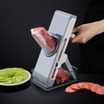 thumbnail image 2 of Rebanador de carne lavable de acero inoxidable Tipo de empuje de plástico Rallador culinario Rebanado resistente Herramientas para triturar Cosas Utensilios de cocina Azul Yuarrent HA009533-02B, 2 of 6