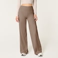 thumbnail image 7 of TRUBKH Wide Leg Pants for Women Stretch Fabric Flare Leggings for Women with Pockets Office Pants for Women Work Pants for Women Loose Legging Casual Sweatpants Athletic Yoga Leggings Brown L, 7 of 7