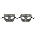 thumbnail image 4 of Qarigey Media cara Accesorios antiguos Disfraces de disfraces Accesorios tallados Mardi Gras Fiesta Rendimiento Halloween plata antigua plata antigua 2piezas Qarigey CBP372964, 4 of 6