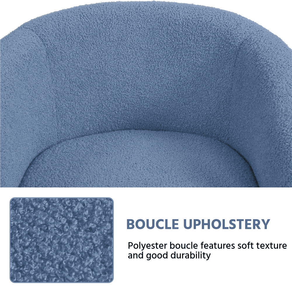 Renwick Set of 2 Boucle Upholstered Club Chair, Blue