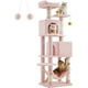 thumbnail image 1 of FEANDREA Árbol para Gatos de 155 cm de Altura, 49 x 40 x 155 cm, Rascador para Gatos con 5 Postes, Felpa Multicapa, Rosa Jalea, 1 of 5