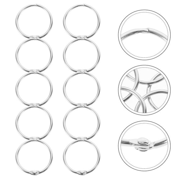 20pcs Silver Metal Book Rings for Home DIY Projects and Office Supplies Lightweight Portable Loose