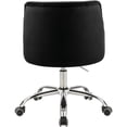 thumbnail image 4 of Meridian Furniture Arden Chaise de Bureau Pivotante Réglable en Velours Noir et Chrome, 4 of 6
