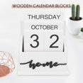 thumbnail image 4 of Calendario de madera con forma de concha para escritorio, calendario de escritorio de madera permanente, semana, mes, fecha, visualización, hogar, 4 of 5