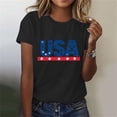 thumbnail image 6 of Zynoxe Women's T-Shirts Fourth of July Patriotic Graphic Tees for Women Casual Summer Crew Neck Short Sleeve Going Out Tops (#04 Black,XL), 6 of 7
