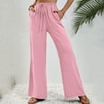 thumbnail image 7 of Sngxgn Pants for Women High Waisted Pants Drawstring Elastic Casual Pants Work(Pink,XL), 7 of 7