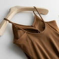 thumbnail image 5 of Built In Bra Tank Tops for Woman's Solid Color With Bra Pads Bra One Vest Camisole Top Tank Tops Brown, 5 of 8