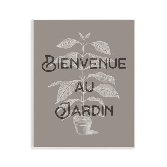 Stupell Industries French Garden Plant Phrase Quotes and Sayings Painting Unframed Art Print Wall Art, 11 x 14