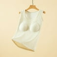 thumbnail image 1 of Ropa interior térmica para mujer, otoño e invierno, camiseta térmica de tirantes con cuello redondo y forro polar suave, sin mangas, de poliéster., 1 of 3