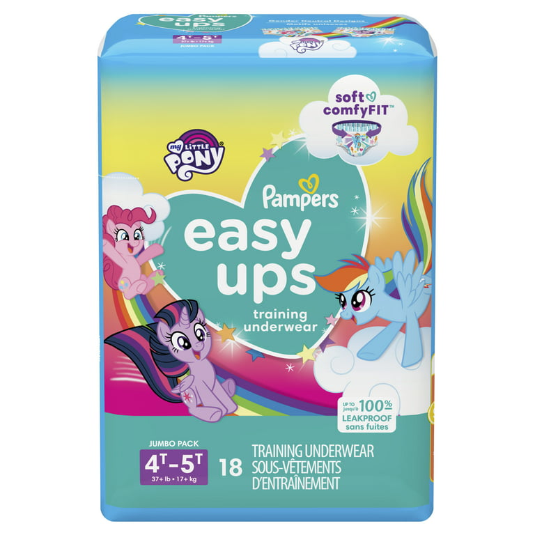 Pampers Easy Ups Training Underwear for Girls, 4T-5T (37+ lbs