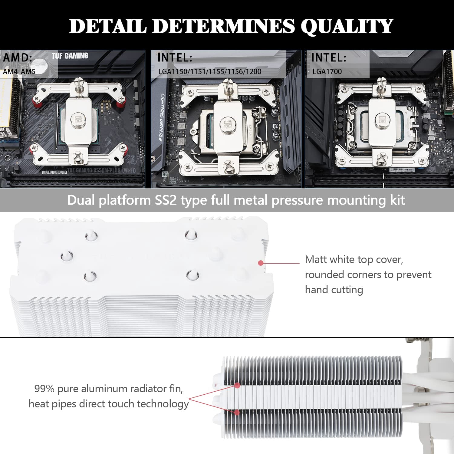Assassin King 120 SE White ARGB CPU Air Cooler, AK120 ARB, 5 Heatpipes, TL-C12CW-S PWM Quiet Fan Cooler with S-FDB Bearing, for AMD AM4/AM5/Intel LGA1700/1150/1151/1200/1851