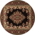 thumbnail image 1 of Ahgly Company Indoor Round Medallion Brown Traditional Area Rugs, 6' Round, 1 of 4