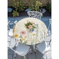 thumbnail image 6 of Spring Floral Round Fitted Tablecloth with Elastic Edge, Waterproof Table Cloth Table Cover for 36"-44" Tables, Summer Farmhouse Vintage Botanical Tablecloths for Dining Picnic Indoor Outdoor, 6 of 9