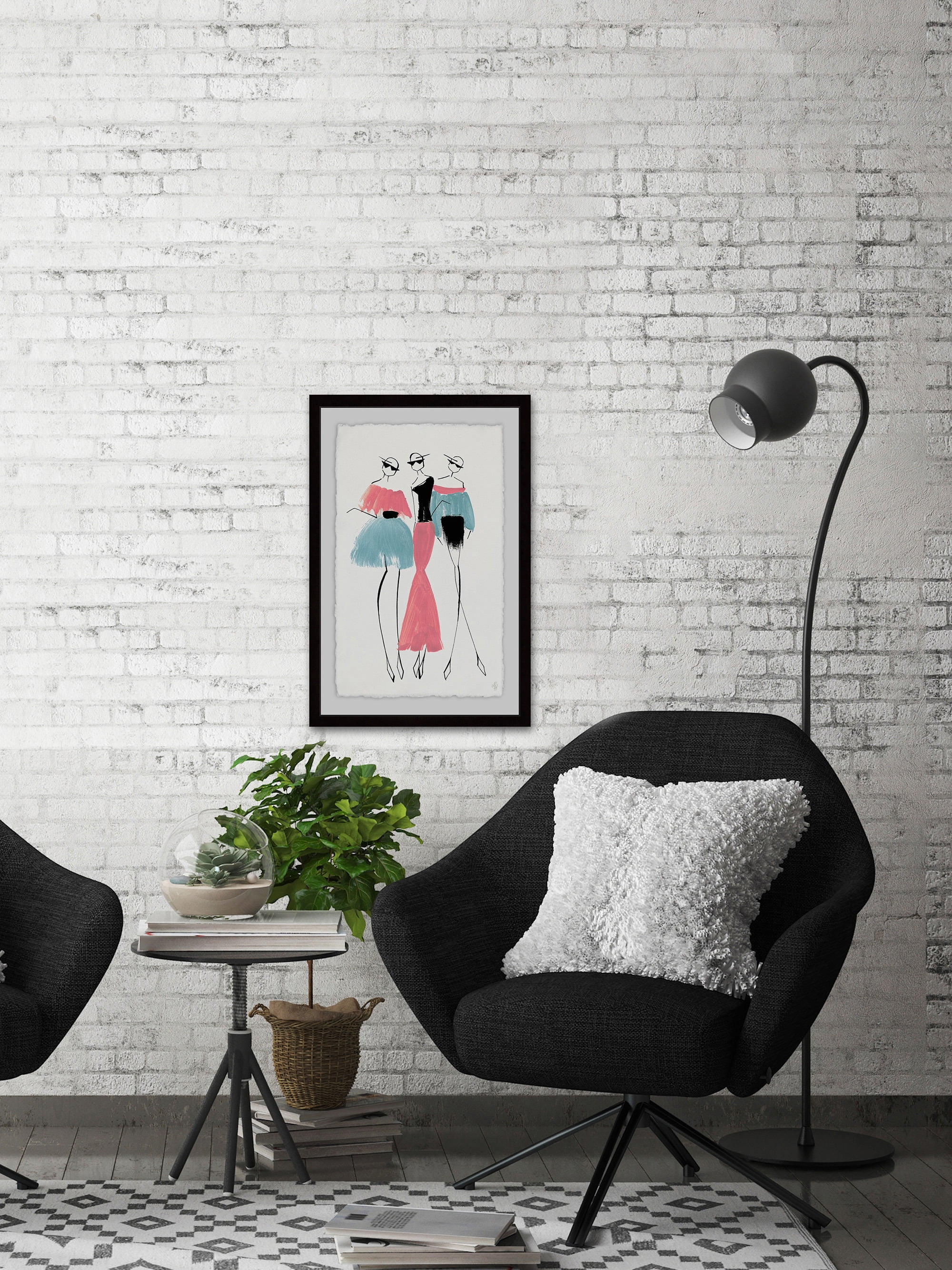 Pastel Trio Framed Painting Print