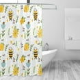 thumbnail image 3 of XMXY Cute Bees Rainbow Stars Clouds Long Shower Curtains, Waterproof Weighted Thick Bathroom Curtain with 12 Iron Hook, 72x72 Inch, 3 of 9