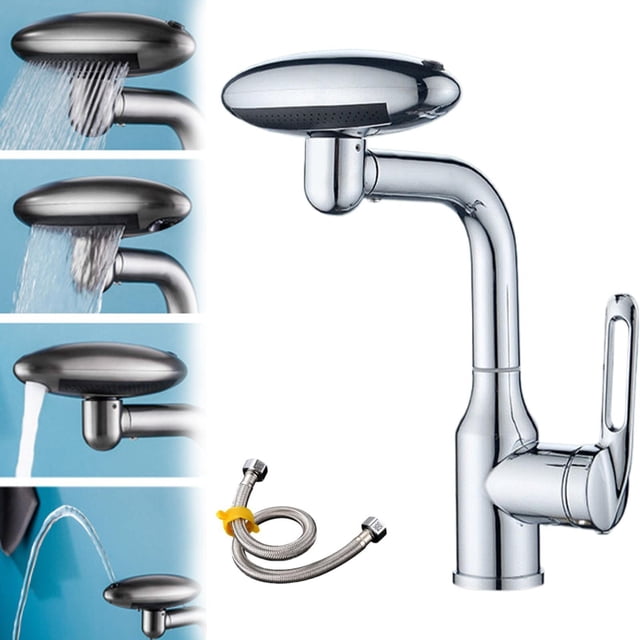 Goohae Multifunctional Faucet, 360° Swivel Sprayer Faucet, 4-Mode Rotating Basin Faucet with 360° Swivel, Water-Saving Design, Stainless Steel Construction, Multi-Color