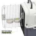 thumbnail image 3 of 18 Inch Hard-Sided Plastic Dog Carrier with Sturdy Handle, 4 Sides Ventilation for Pet Up 22 lbs Small Dogs and Cats Longer Traveling, White+Grey, 3 of 5