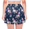 thumbnail image 2 of Women's Silk Pajama Shorts Unicorn Planet Pajama Shorts Women's Casual Pajama Shorts with Pockets, 2 of 6
