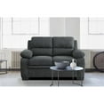thumbnail image 2 of Lexicon Holleman Textured Fabric 2-Piece Upholstered Sofa Set in Dark Gray, 2 of 12