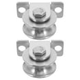 thumbnail image 5 of WHAMVOX 2 Pcs Wall Mount Pulley Wheel Stainless Steel Cable Pulley for Pulley System Sliding Door Pulley Sliding Door Wheel Practical Groove Caster, 5 of 7