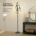thumbnail image 5 of EDISHINE Industrial Floor Lamps for Living Room, Dimmable, Metal Farmhouse Modern Standing Lamp with 3 LED Edison Bulbs for Bedroom, Office, Home Decor, Black, 5 of 8