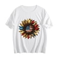 thumbnail image 5 of Mifsaly Cotton T Shirts Women Sunflower Usa Flag Print Independence Day T-Shirt Summer Holidays Patriotic Everyday Work Tops XL, 5 of 6