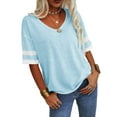 thumbnail image 6 of Sherrylily Womens Plus Short Sleeve Striped Print T-shirt Plus Size Basic Tops, 6 of 6