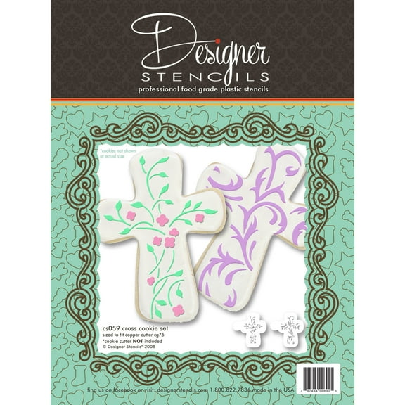 Cross Cookie Stencil Set (no cutter) by Designer Stencils