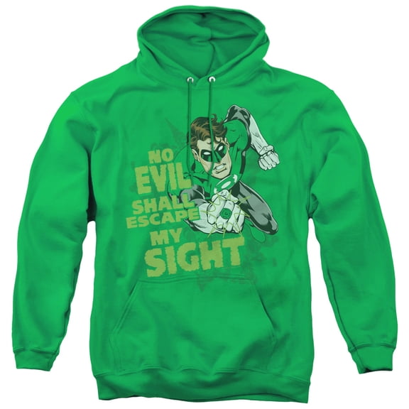 Green Lantern No Evil Adult Pullover Hoodie Sweatshirt Kelly Green