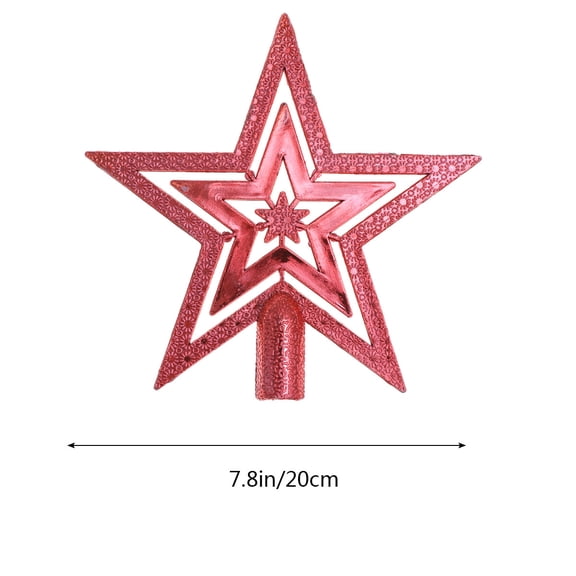 COSMOBETTY Festival Decoration 1Set Red PVC Star Treetop for Christmas Tree and Ornaments