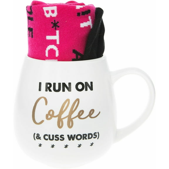 Pavilion Gift Company - Coffee - 15.5 oz Mug and Sock Set