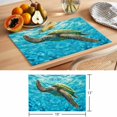thumbnail image 6 of Blue Sea Turtle Coastal Placemats Set of 6 Nautical Summer Ocean Beach Place Mats Indoor Wipeable Table Mats Washable Cloth Dining Table Placemats for Kitchen Holiday Party Home Decor 13x19 Inch, 6 of 9