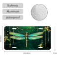 thumbnail image 2 of Decorative Stainless Steel License Plate Frame – Unique and Rust-Free Car Tag-dragonfly_made_of_green_and_gold_with_gemstones_hanging, 2 of 7