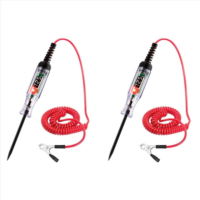 2X Probador de Circuito LED Digital Automotriz de 5-90 V con Luz de Prueba con Pantalla de Voltaje, Probador de Voltaje Bidireccional Automático