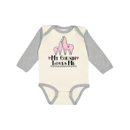 

Inktastic Llama My Cousin Loves Me Gift Baby Girl Long Sleeve Bodysuit