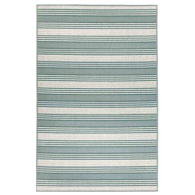Trans-Ocean Importe RVI80764006 7 Pi 10 Po x 9 Pi 10 Po Liora Manne Riviera Stripe Tapis Rectangle Tissé Wilton Intérieur et Extérieur - Cool