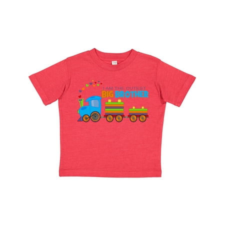 

Inktastic I Am the Cutest Big Brother - Train Gift Toddler Boy Girl T-Shirt