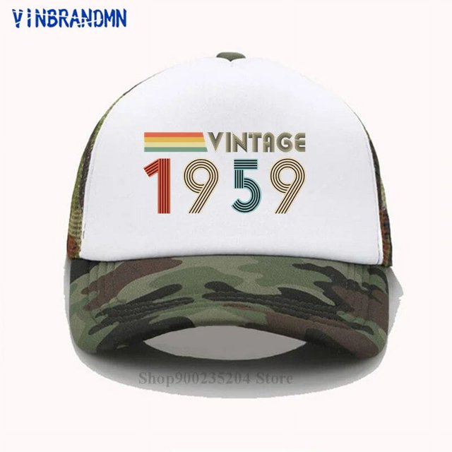 Nuevo verano 50s Vintage 1959 gorra de béisbol hombres Retro nacido en 1959 en sombrero casual Navidad cumpleaños regalo de moda de gorros de Hip Hop
