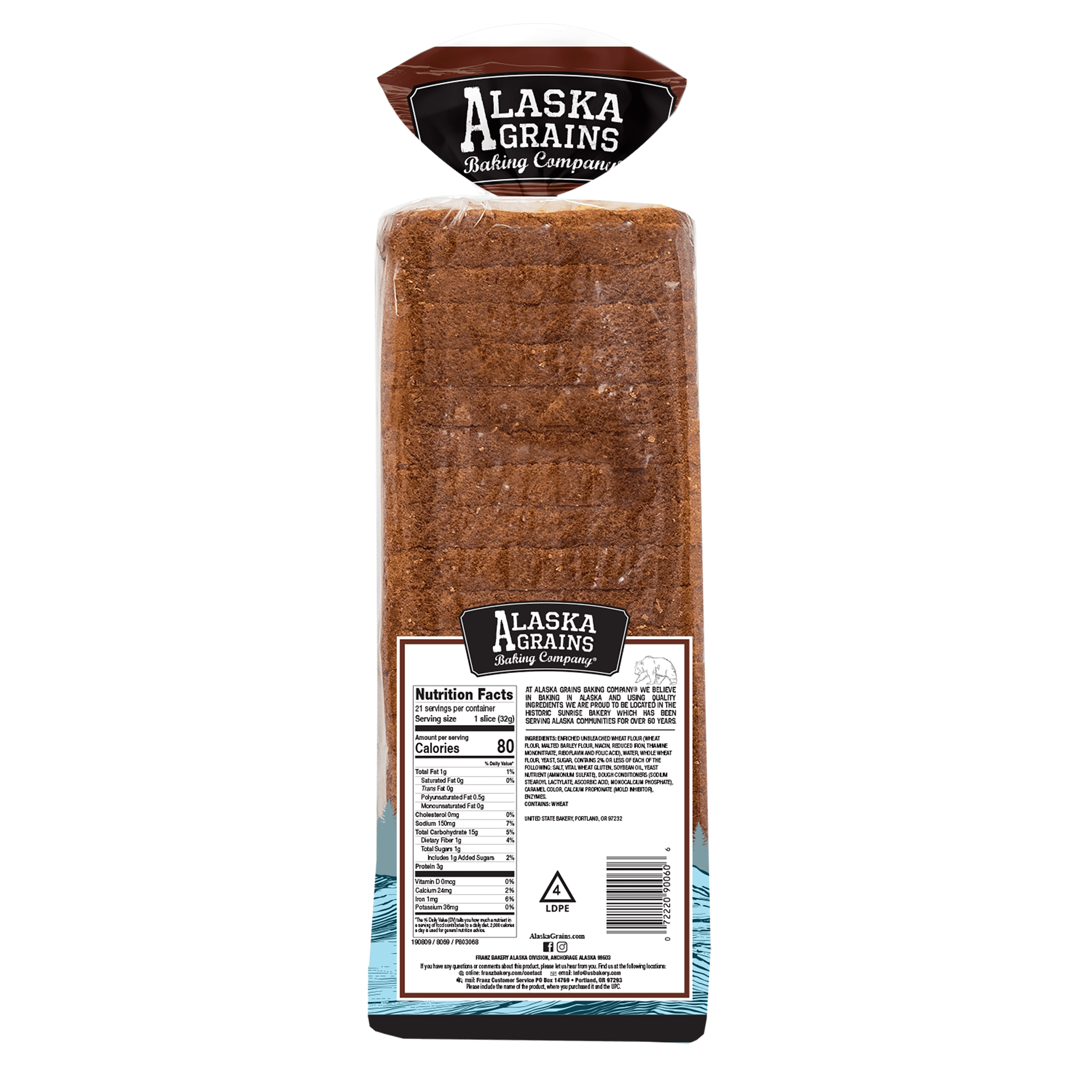 United States Bakery Alaska Grains Bread, 24 oz